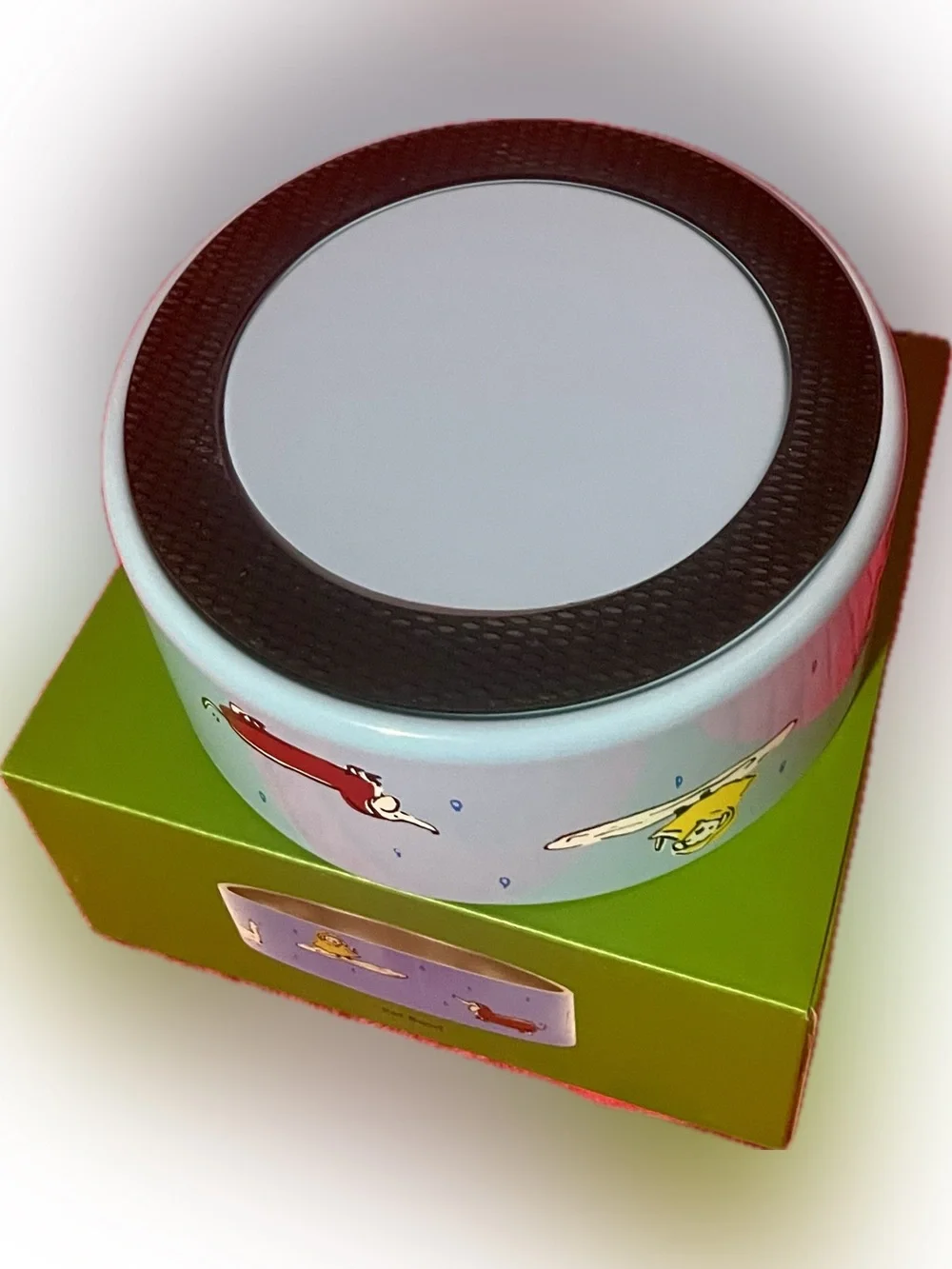 kate spade Blue and Gold Raining Cats & Dogs Pet Bowl